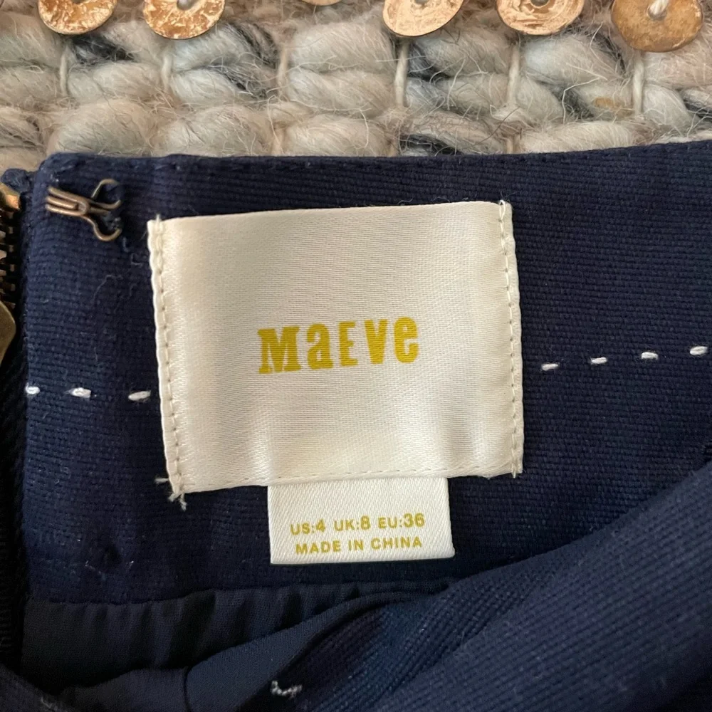 🩵 💙 Anthropologie Maeve Seagull Printed Pencil Skirt Blue NWT sz 4 - Picture 5 of 11